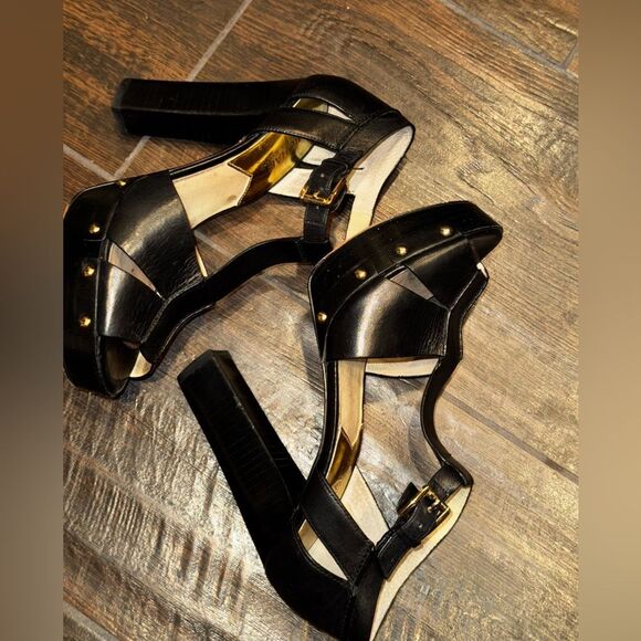MICHAEL KORS✨ Leather Platform Heels – Size 8.5 - Picture 3 of 10